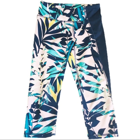 OLD NAVY Palm Floral Leggings With Elastic Waist Pink Girls Size 8Y - Picture 3 of 9